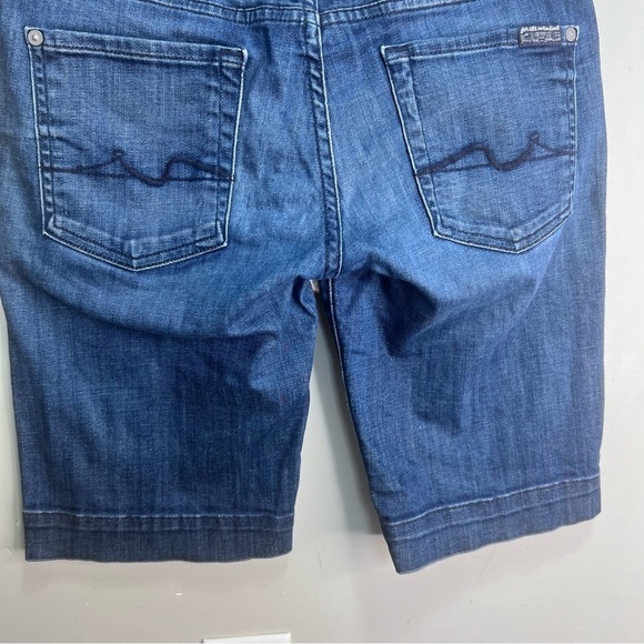 7 For All Mankind Blue Denim Shorts Size 28 - Picture 10 of 10